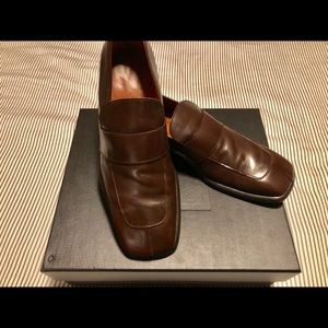 SOLD-Gucci-Men Brown Leather Loafers